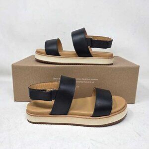 New 6.5 Nisolo x Anthropologie Go-To Flatform platform sandals in black 2